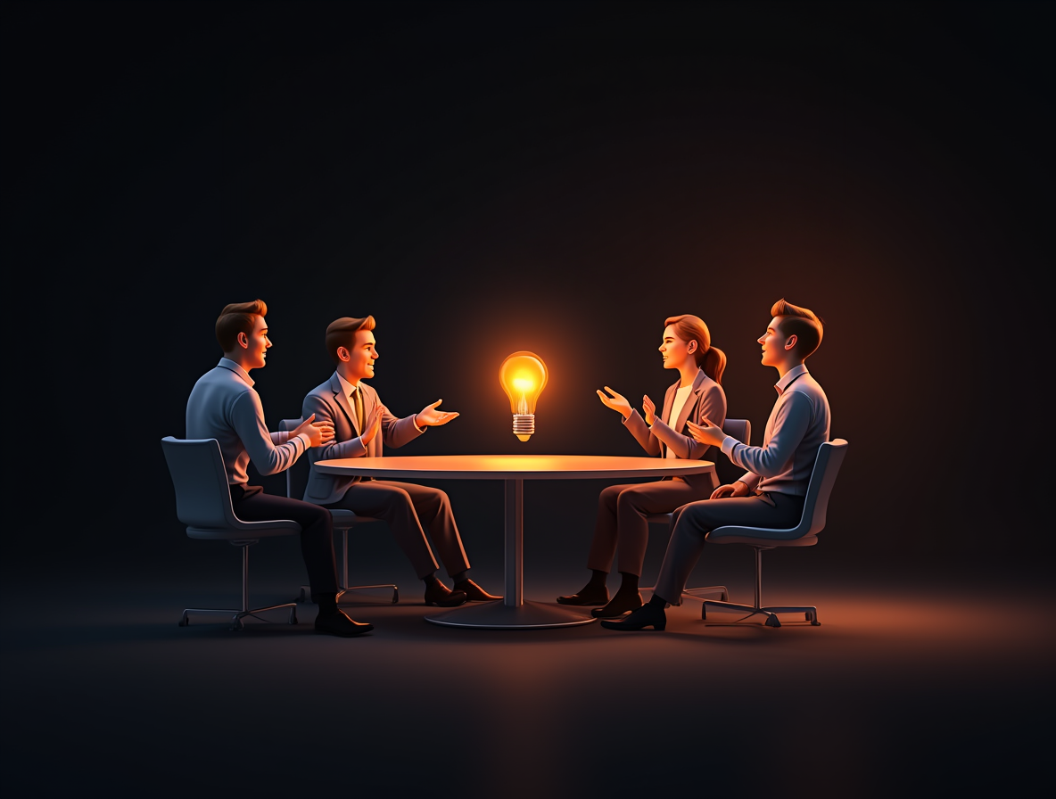 Team of experts in a meeting